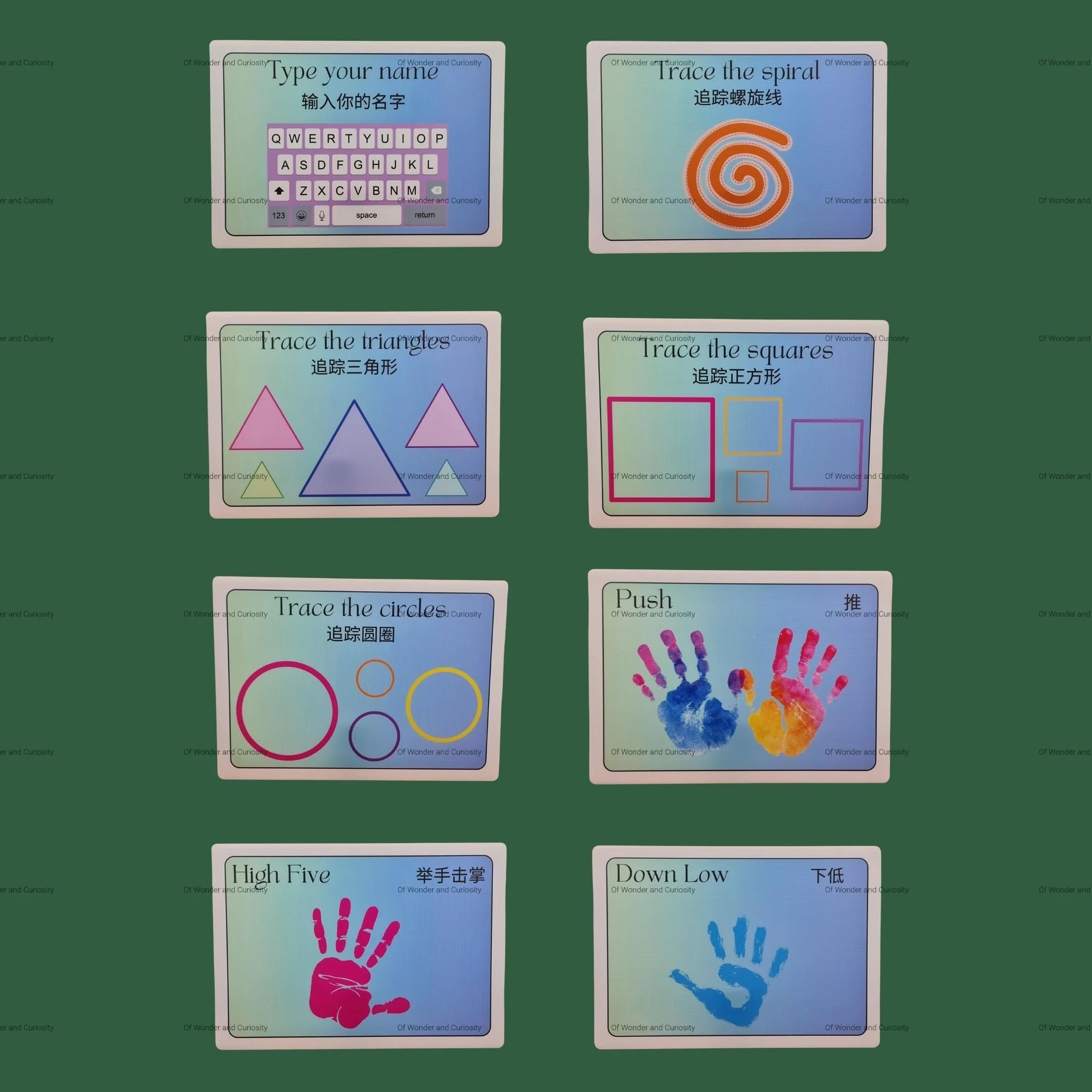 Bilingual Movement & Mark Making Sign Set (A3)