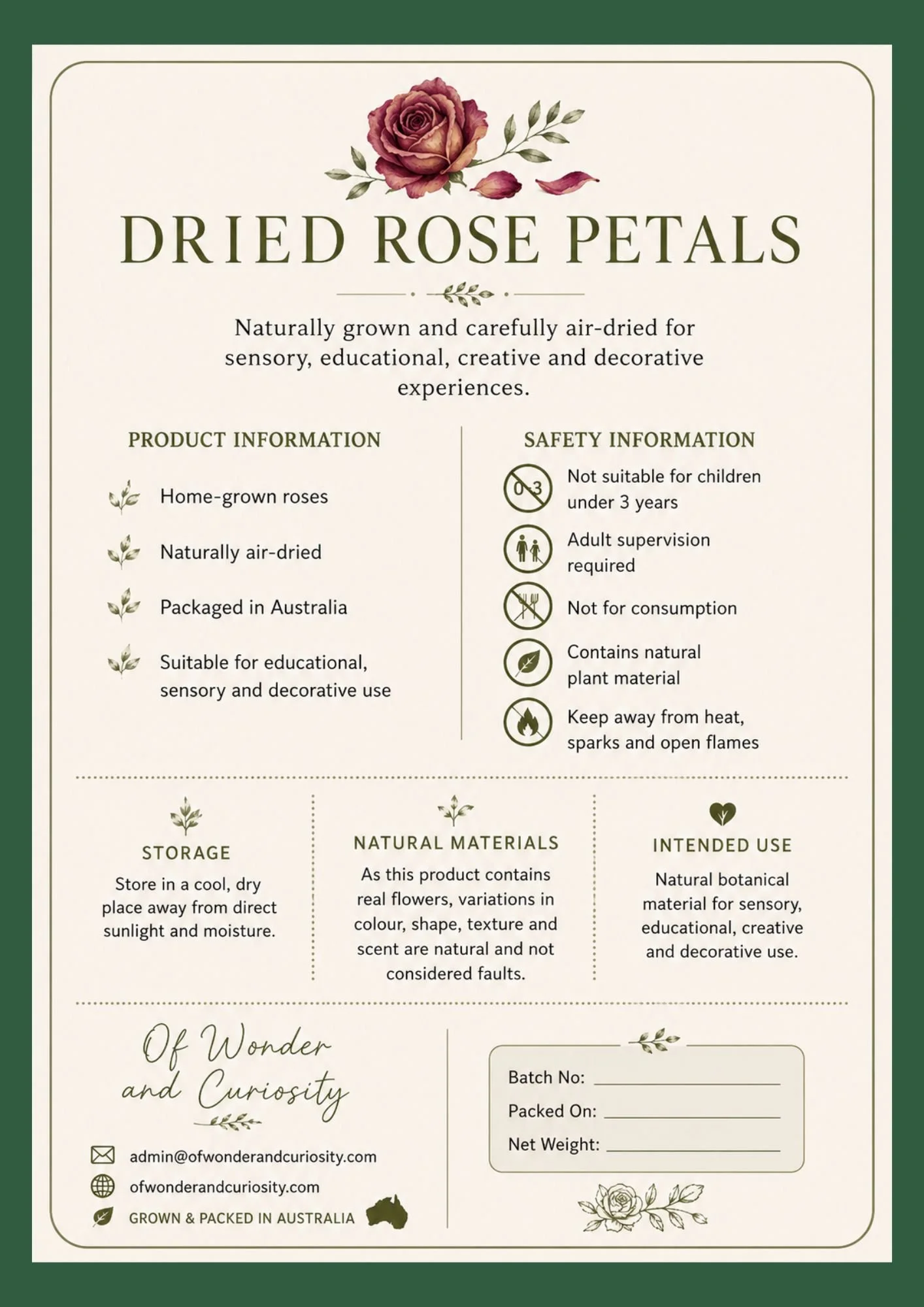 Dried Rose Petals