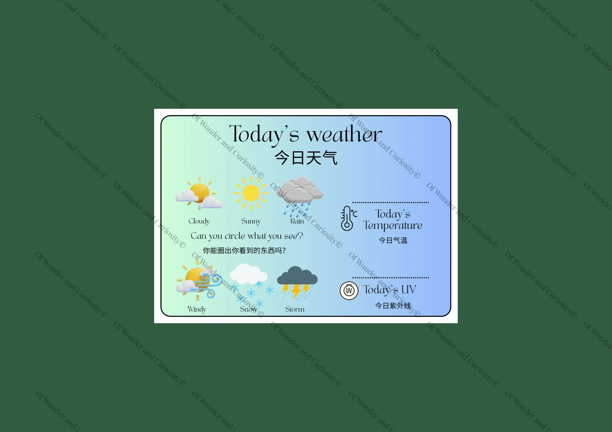 Today’s Weather – Bilingual Interactive Outdoor Learning Sign