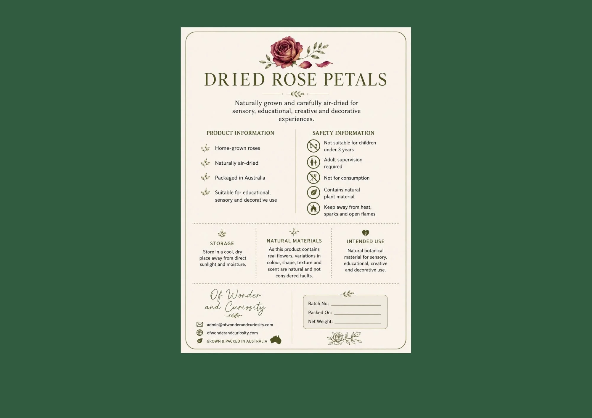 Dried Rose Petals