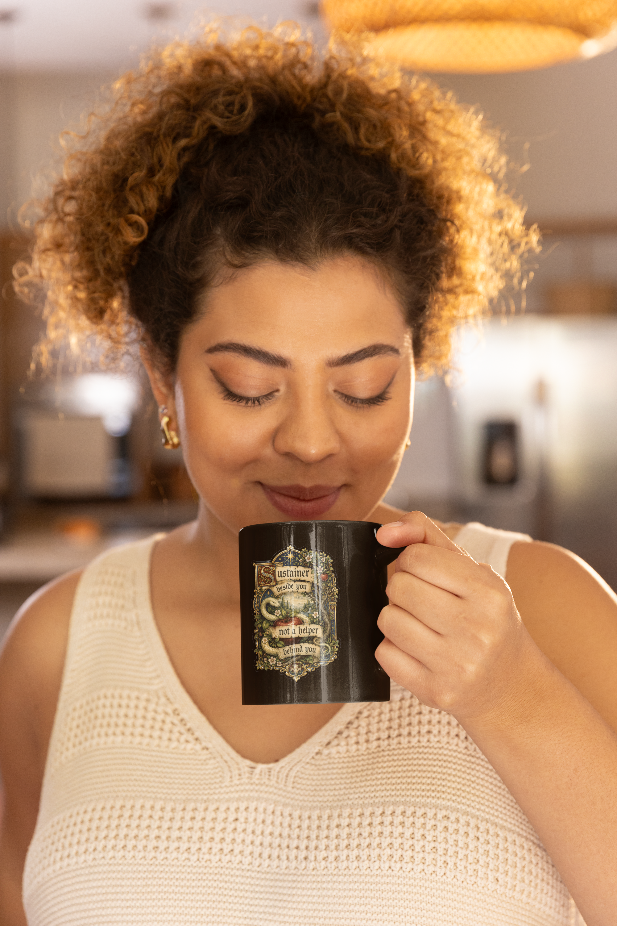 Sustainer Beside You Black Glossy Mug