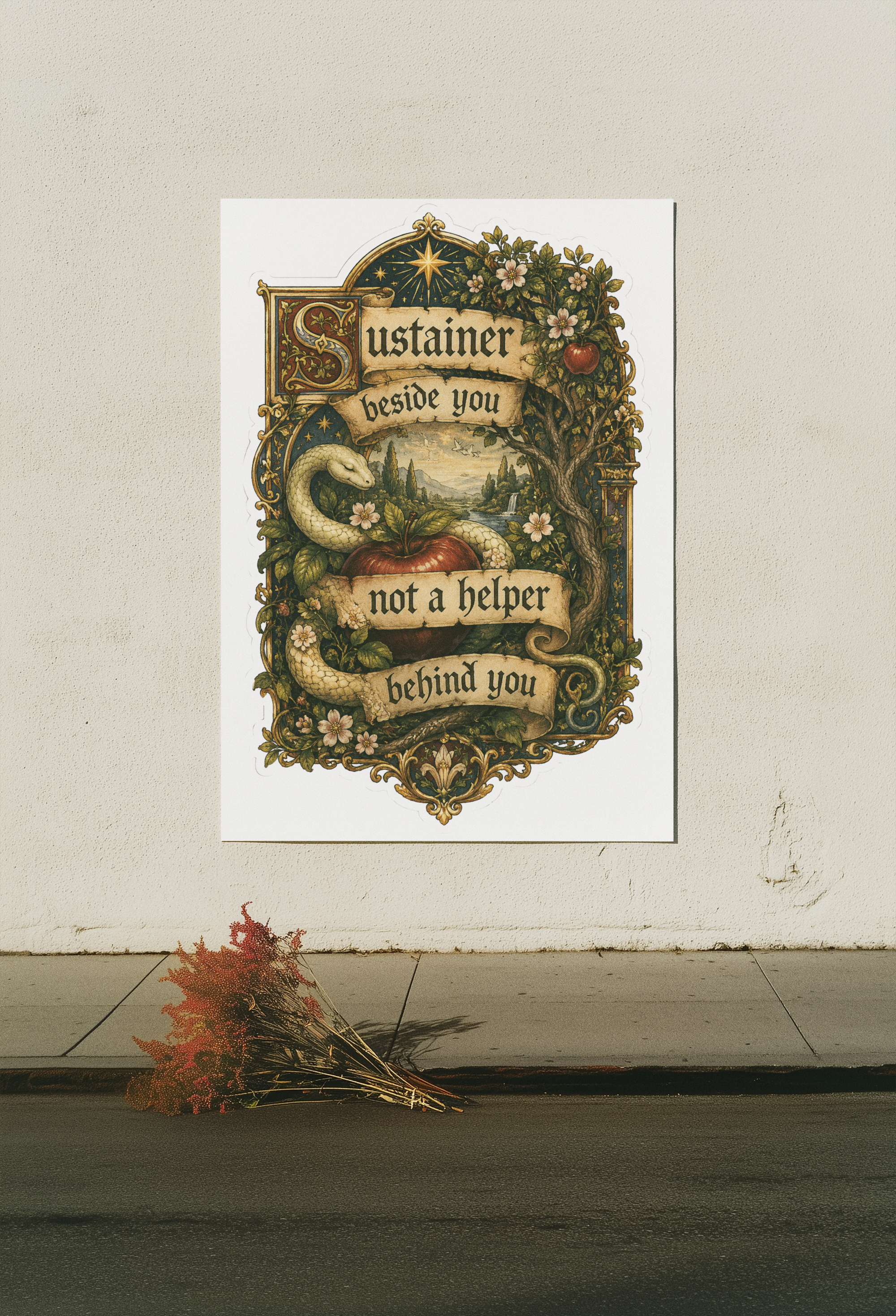 Sustainer Beside You Manuscript Art Poster