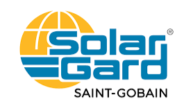 Solar Gard logo with a sun and wave design and Saint-Gobain name.