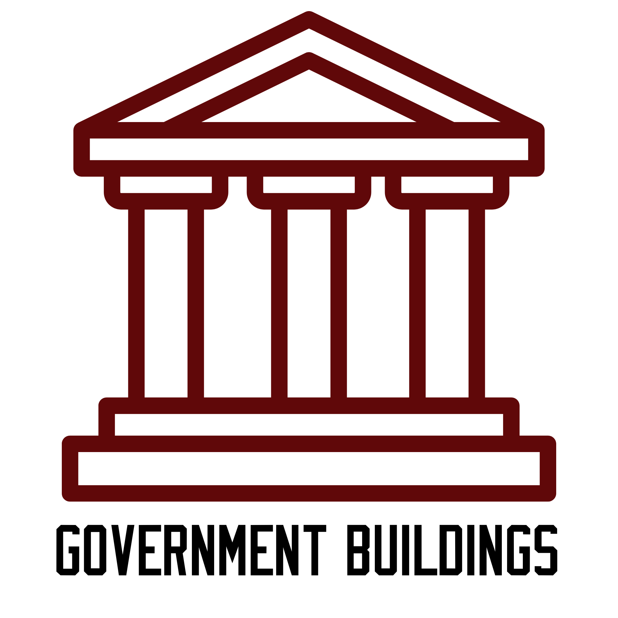 Outline of a traditional Japanese torii gate in dark red on a black background.