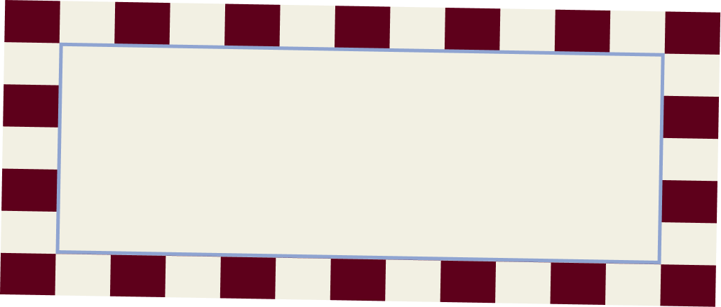 Red and white checkered border surrounding a blank, light-colored rectangular space.