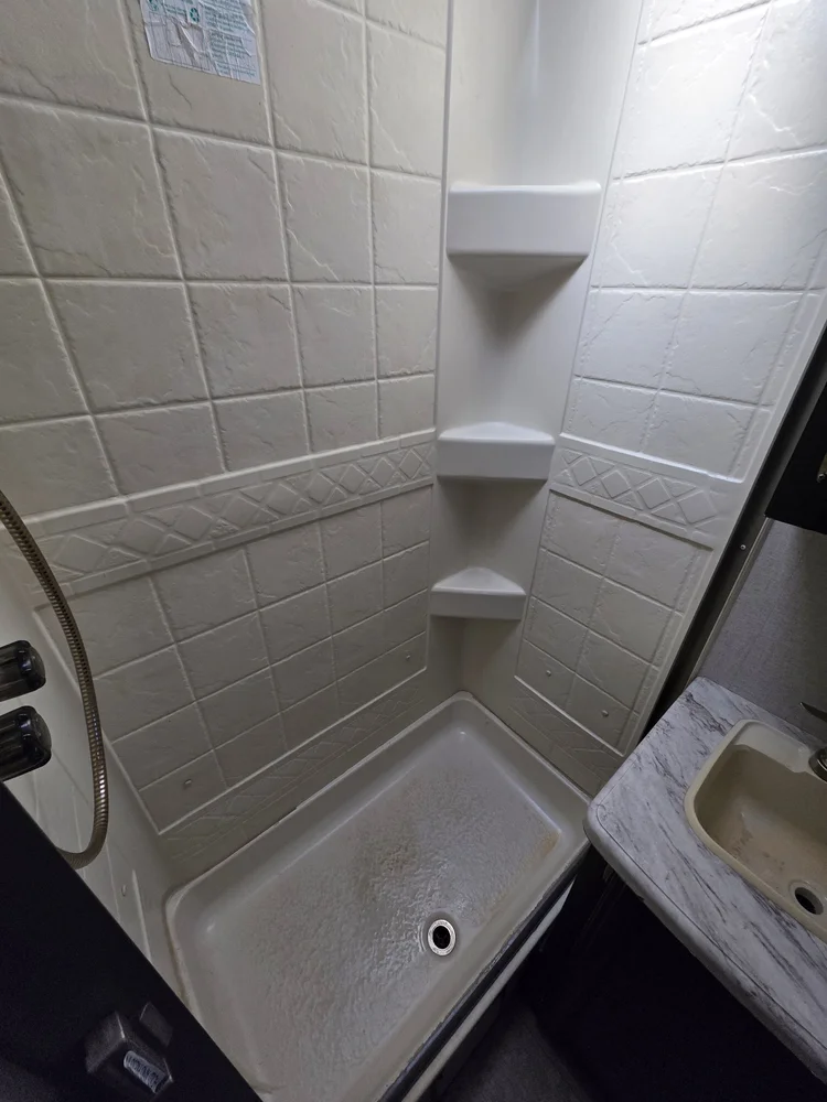 RV shower after