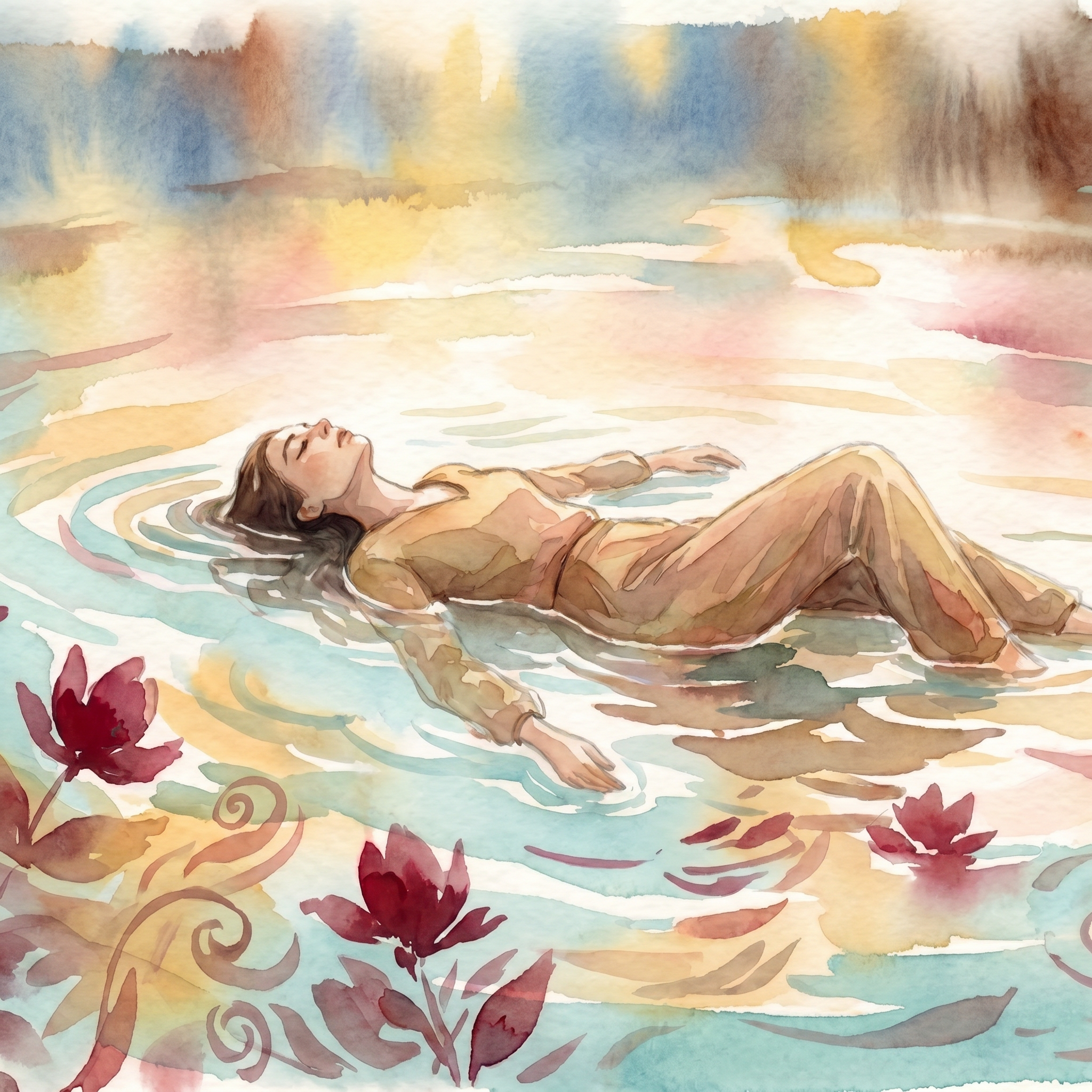 Woman resting in still water, returning to balance — Reiki healing Airlie Beach Queensland