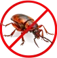 A red circle with a line through it over a mosquito, indicating no mosquitoes or mosquito caution.
