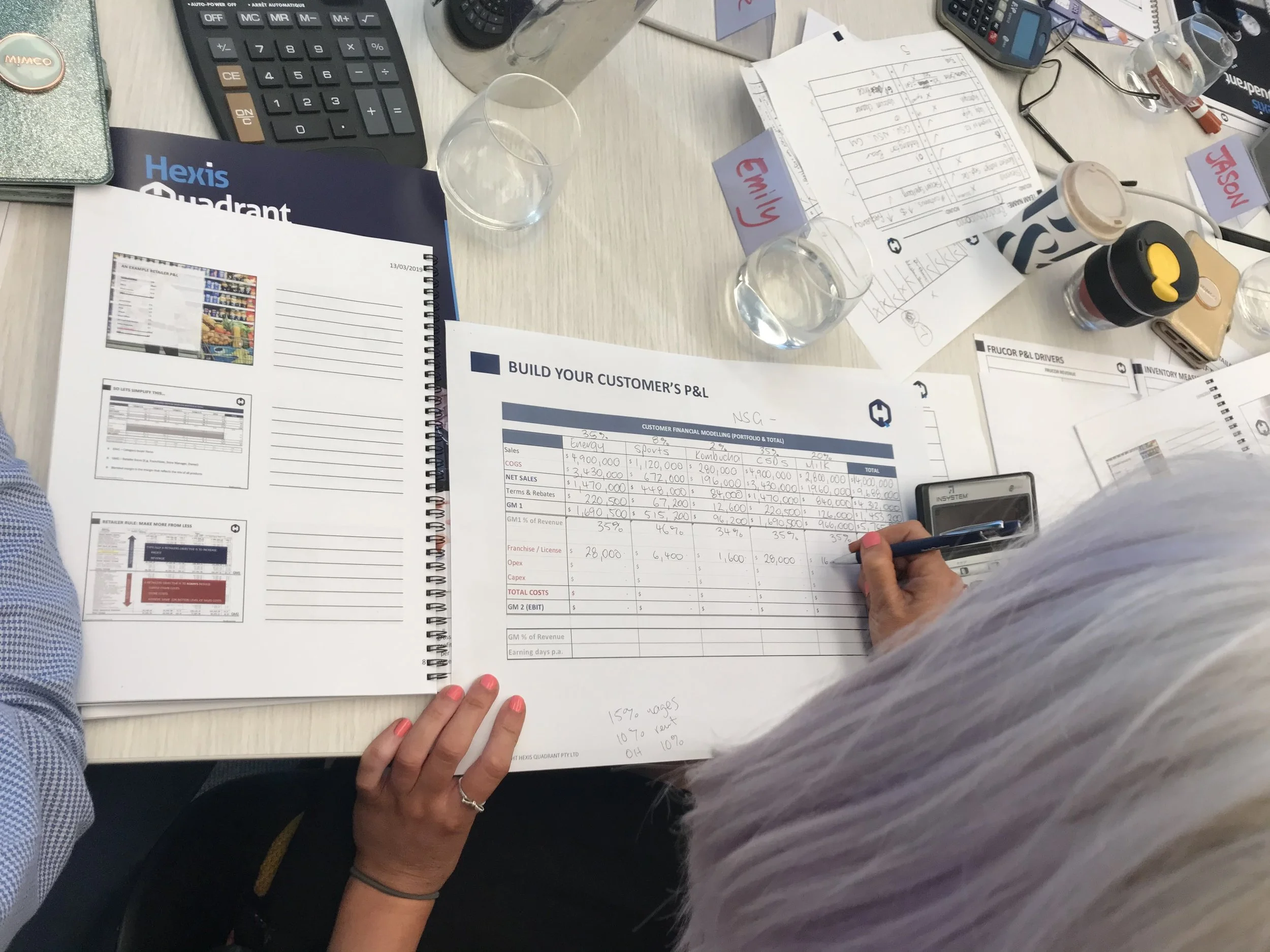 Senior commercial practitioners from Hexis Quadrant in discussion