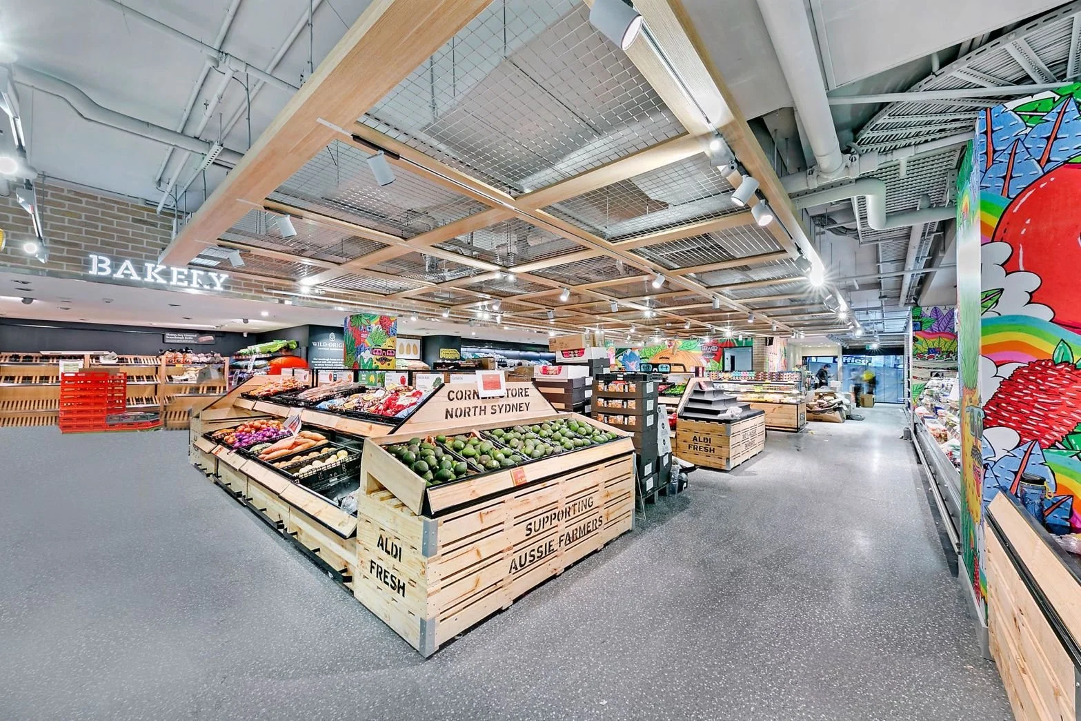 Supermarket aisle representing the grocery retail channel