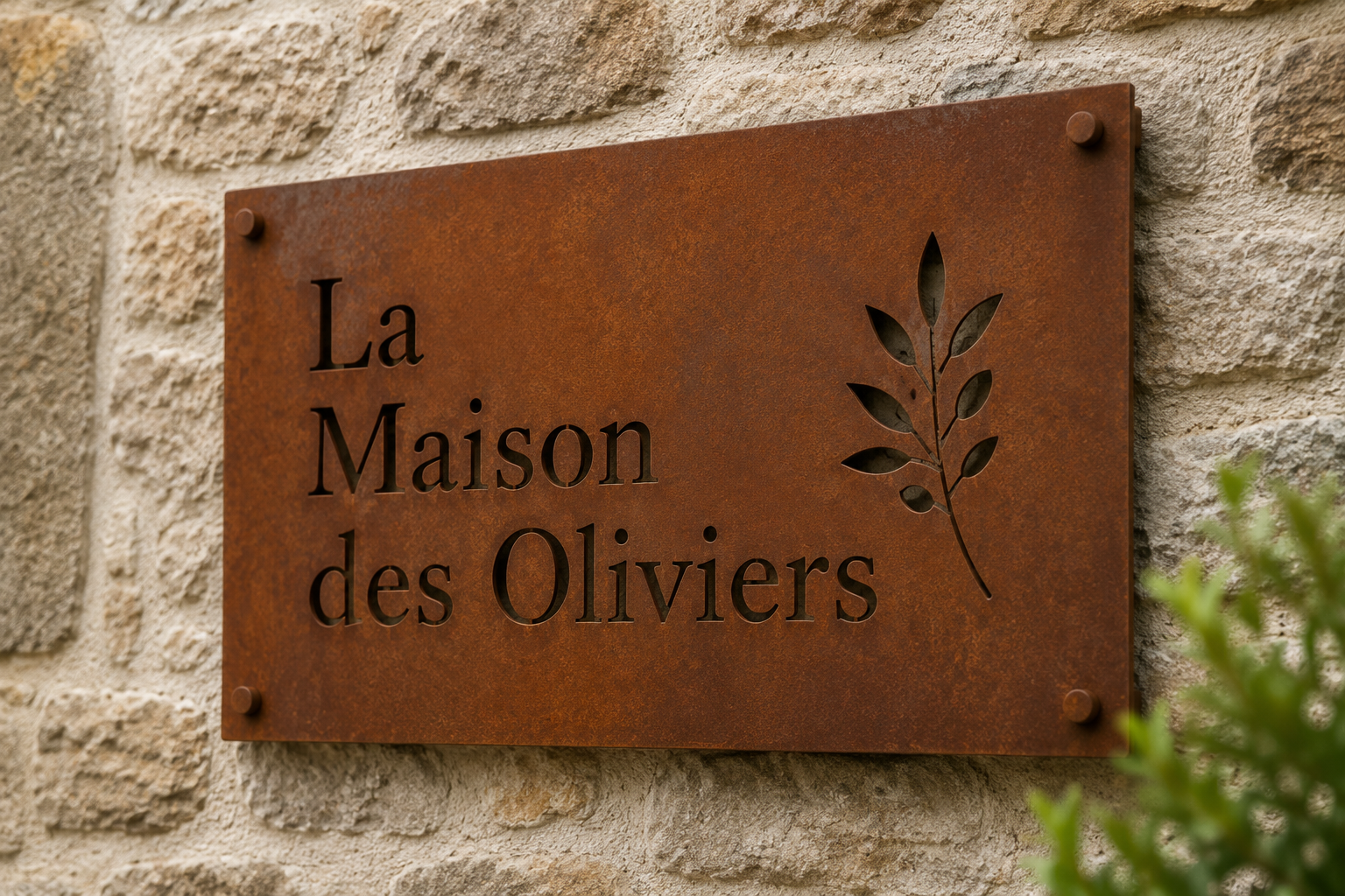 plaque signalétique corten