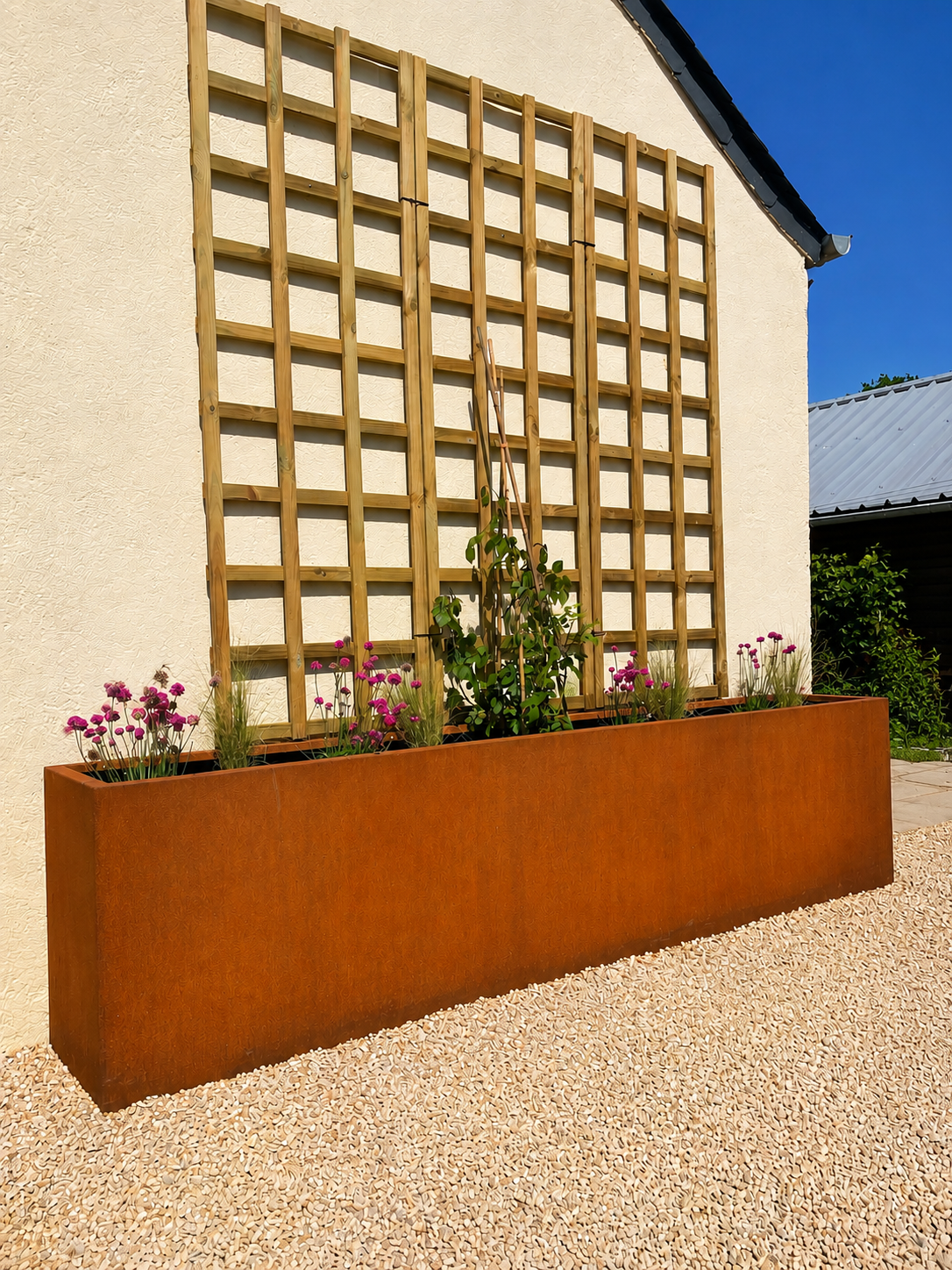 bac à fleur en corten