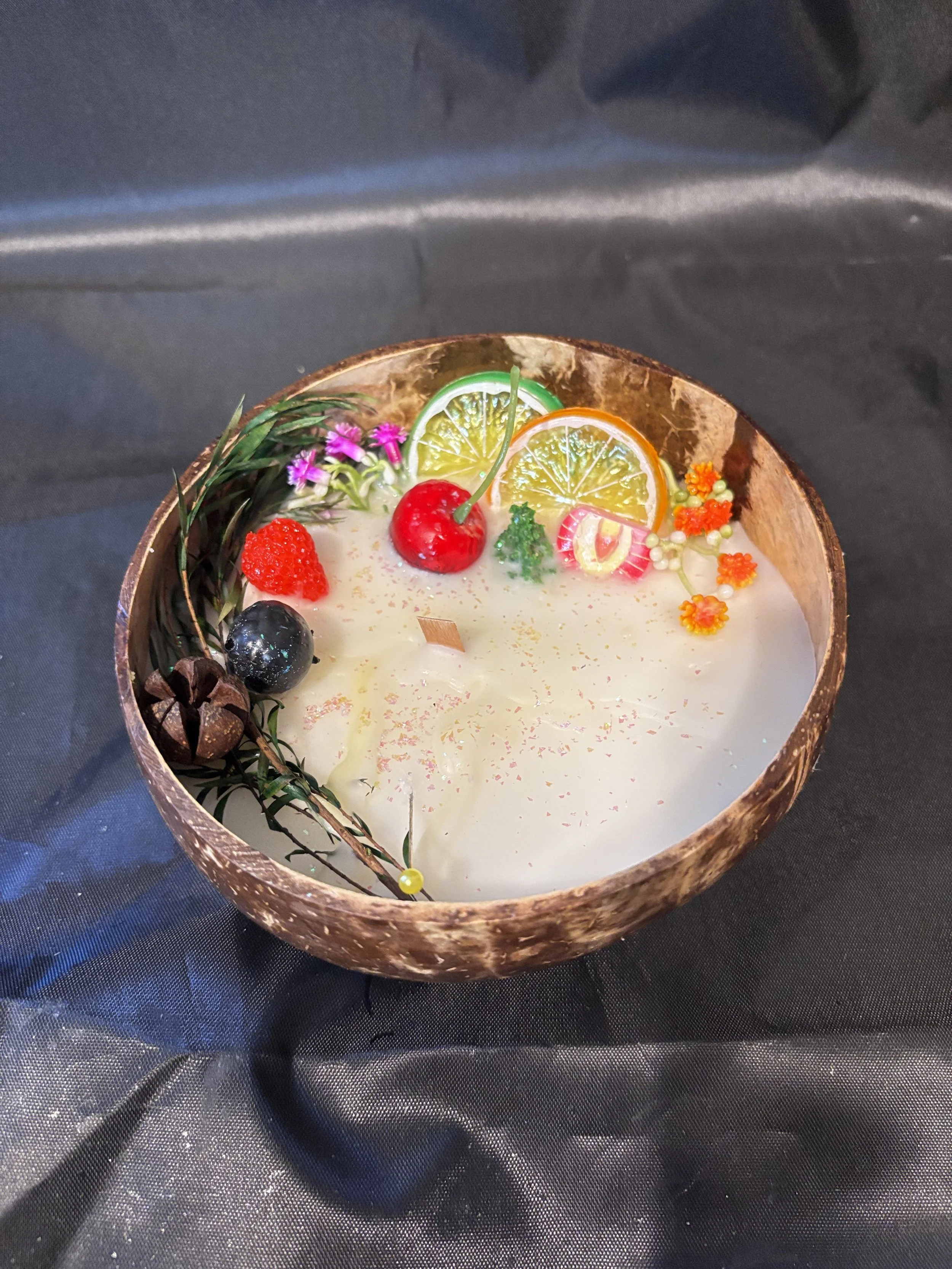 Coconut Shell - Large Decorative Candle Handmade with Soy Wax
