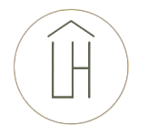 Minimalist logo with a circle surrounding the initials 'L H'