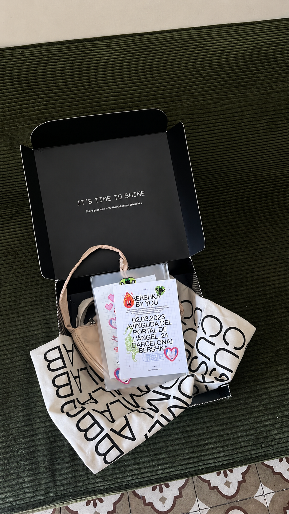 Personalized invitation box delivered to each guest.