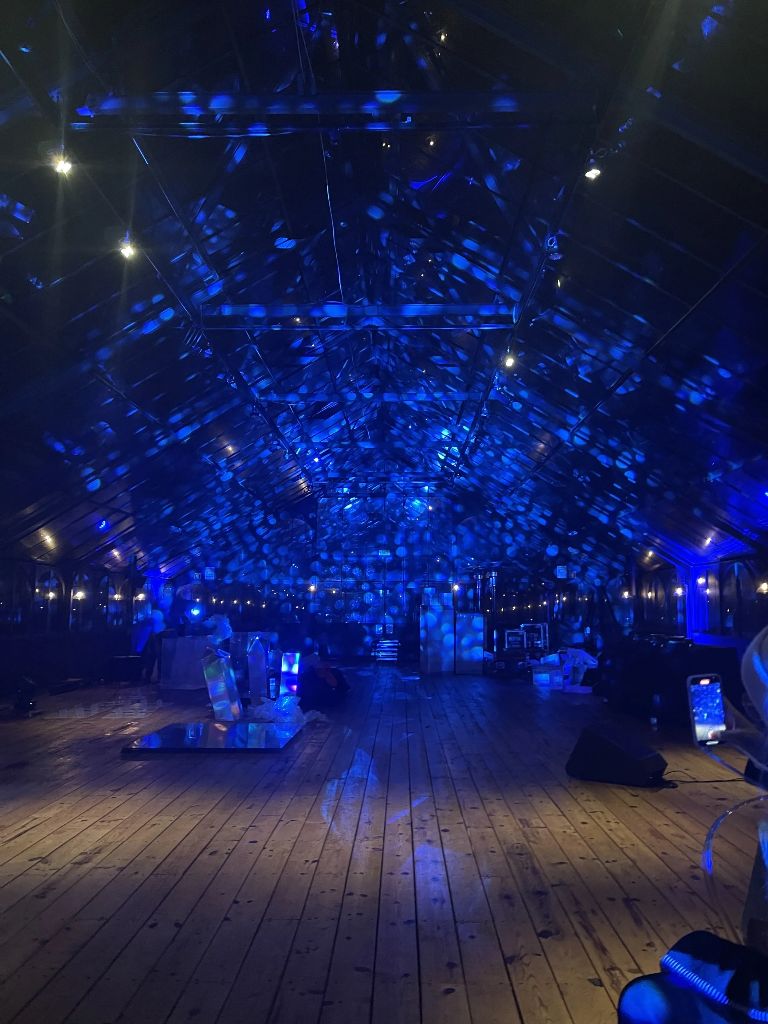 Behind the scenes before guests arrived.