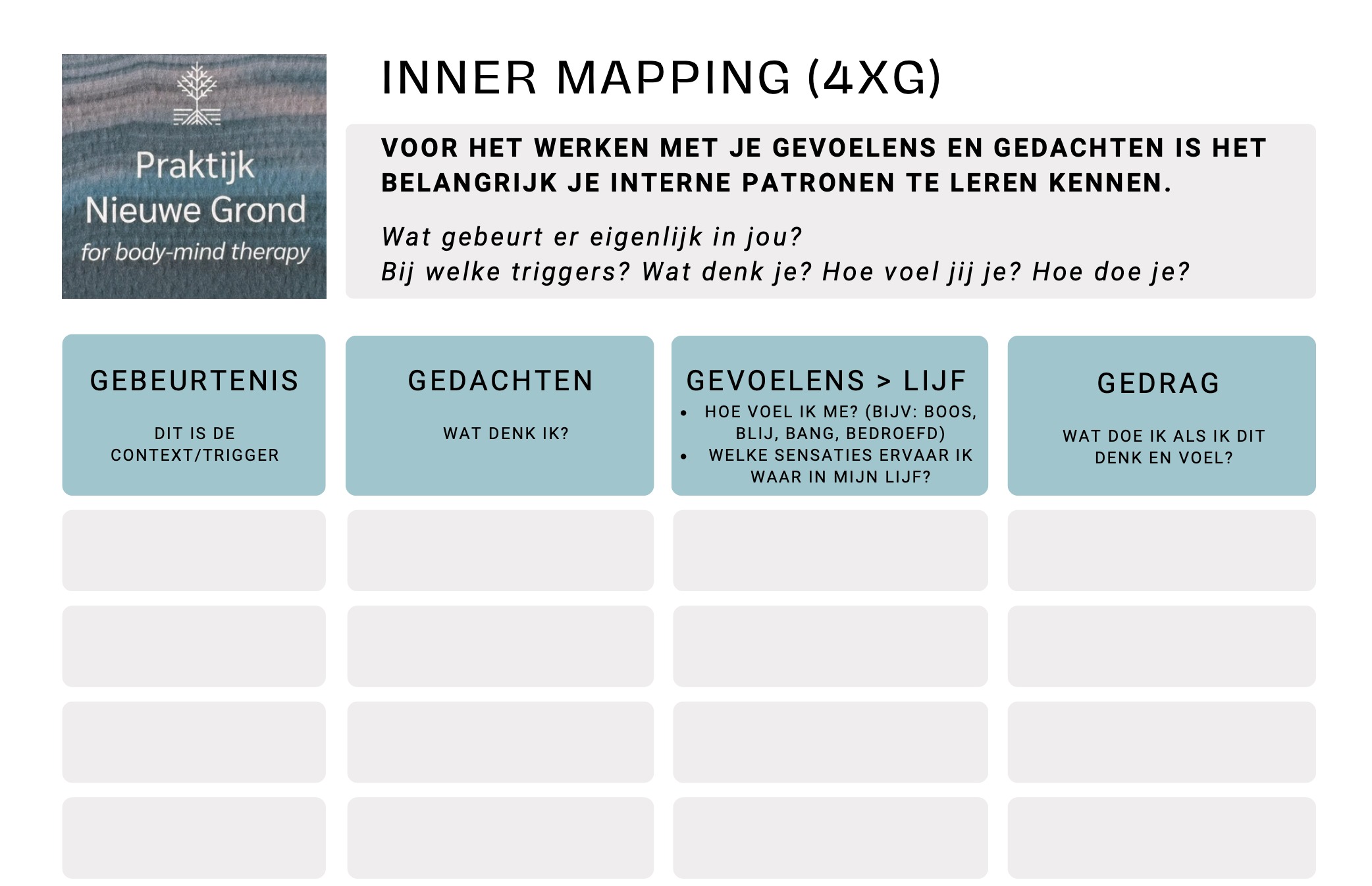 Inner Mapping (4xG) worksheet