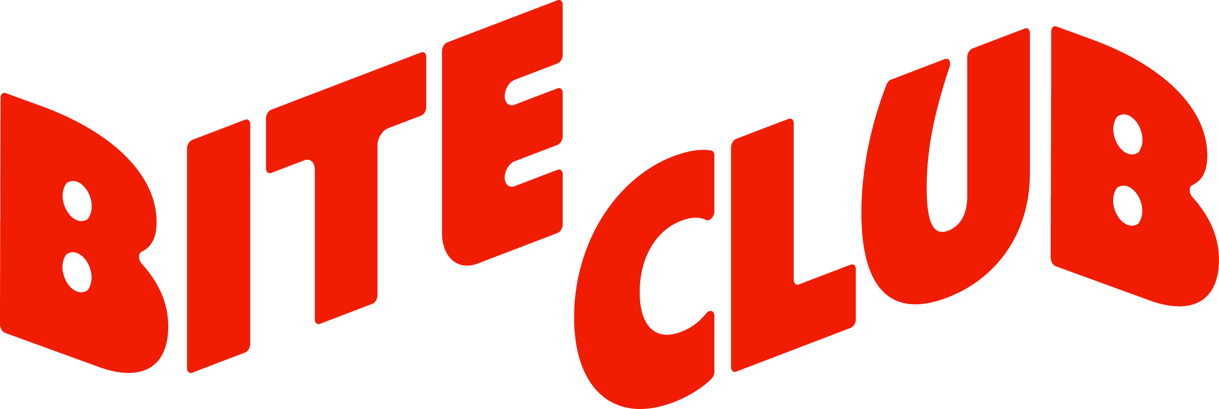 Bold red text spelling 'Bite Club' with a white background.
