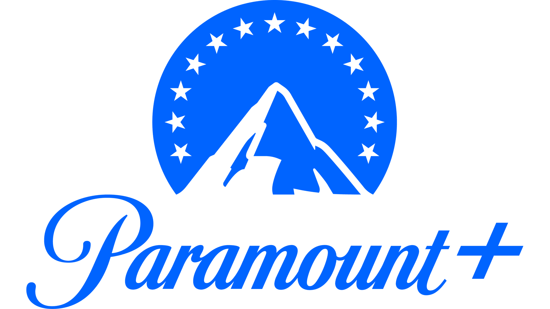 The logo of Paramount, featuring a blue mountain with stars around it, with the word 'Paramount' written below in cursive.
