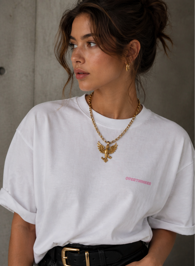 Overthinker Pink | T-Shirt White