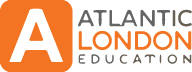 Atlantic London Education logo with a large orange 'A' and black and orange text