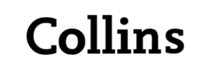 Black text on a transparent background reads 'Collins'.