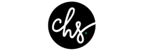 A black circular logo with white cursive initials 'ch' and an ampersand '&' in the center.