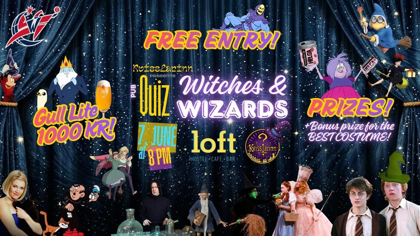 FREE ENTRY
PRIZES GALORE
LITE BEER FOR 1000 KR?!
Yes you read that right we&rsquo;re doing a Witches and Wizards pub quiz at Loft on Sunday, the 7th of June that is going to blow the doors to the wizarding world wide open!
So dust off your spellbooks