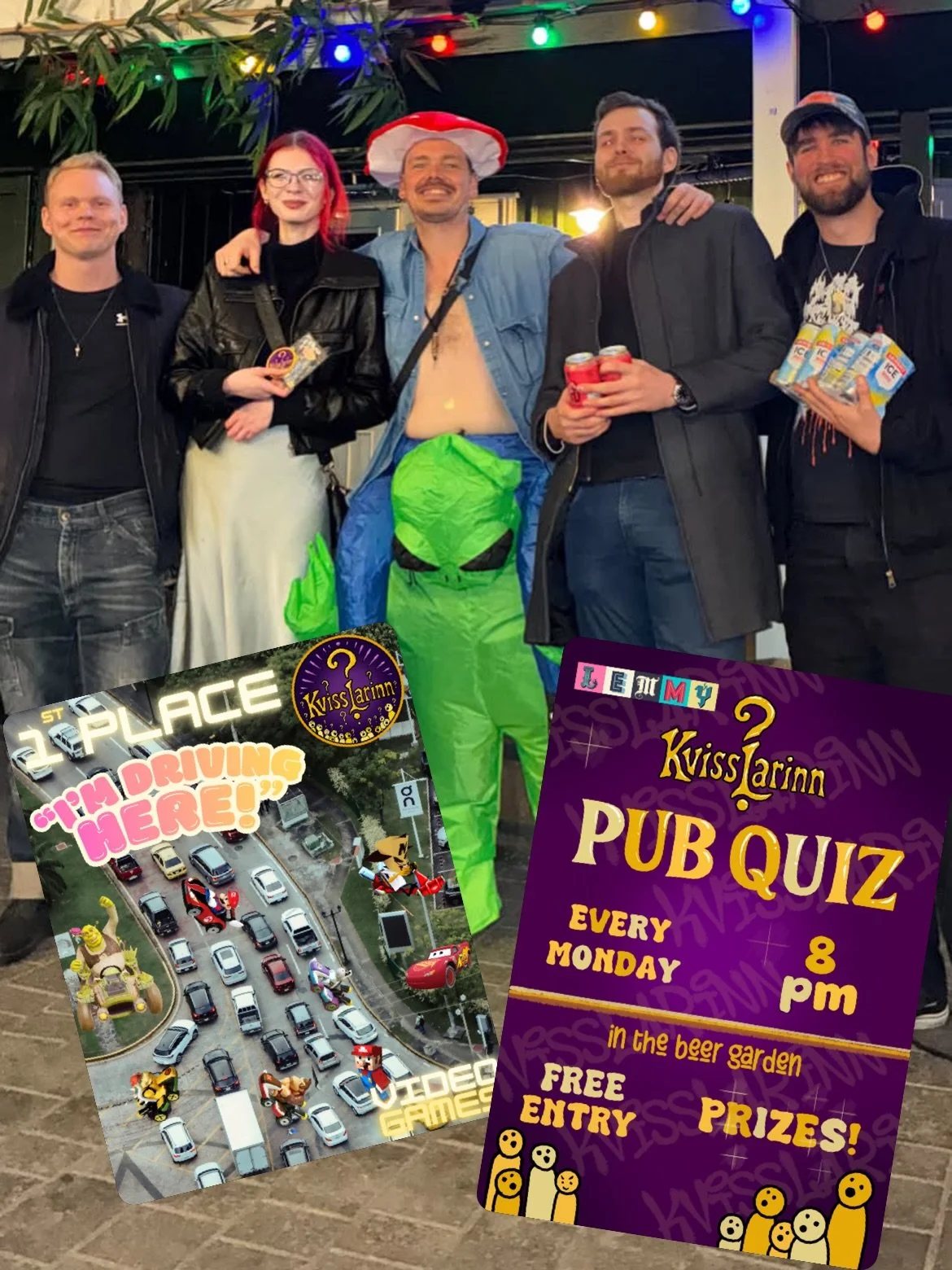 Winners of the VIDEO GAMES QUIZ! 🎮 Give em a good clap guys 👏 Absolute Legends 👾Every Monday at 20:00 in the Beer Garden at Lemmy 🍻 Pull Up! 😠🥰