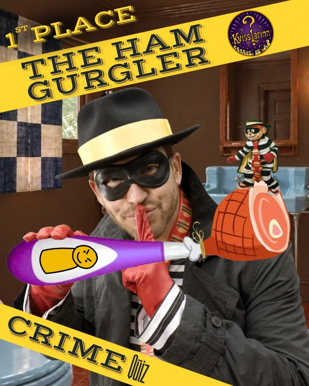 The mascots for next Monday are READY GUYS!! 🕵️&zwj;♂️ But are you ready to get your CRIME ON? 💁&zwj;♀️🔪🩸See you in the Beer Garden at 20:00! 🤩🫆