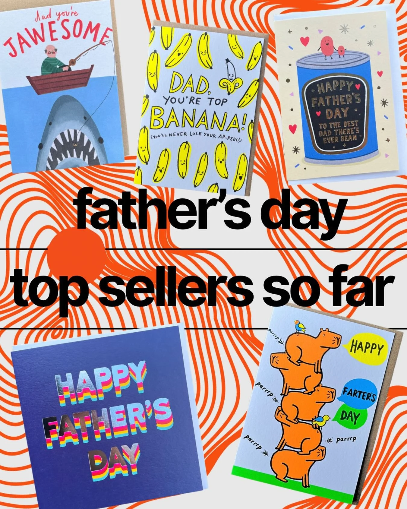 What&rsquo;s flying out this Father&rsquo;s Day

Under two weeks to go - get your Father&rsquo;s Day card this week before the best of the best start selling out!

We&rsquo;re open every day (even when it&rsquo;s bucketing down ☔️)