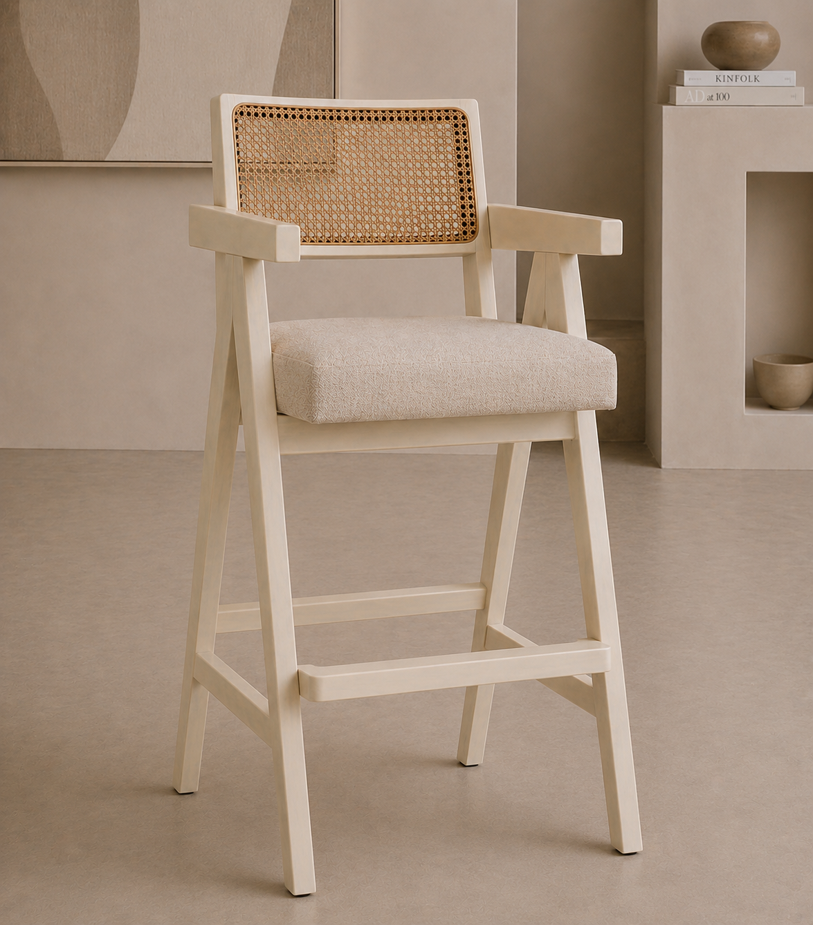 Sand Rattan Counter Stool