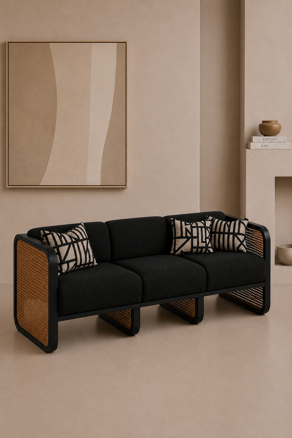 Midnight Rattan 3 Seater Sofa
