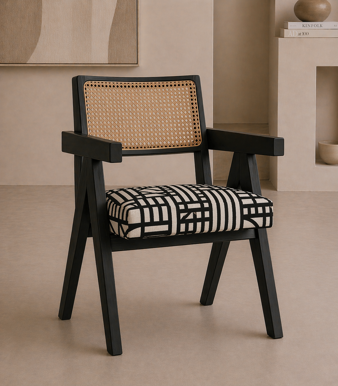Midnight Rattan Dining Chair