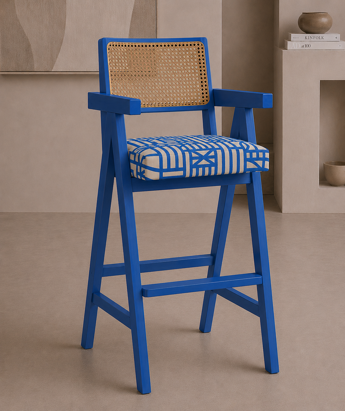 Azure Rattan Counter Stool