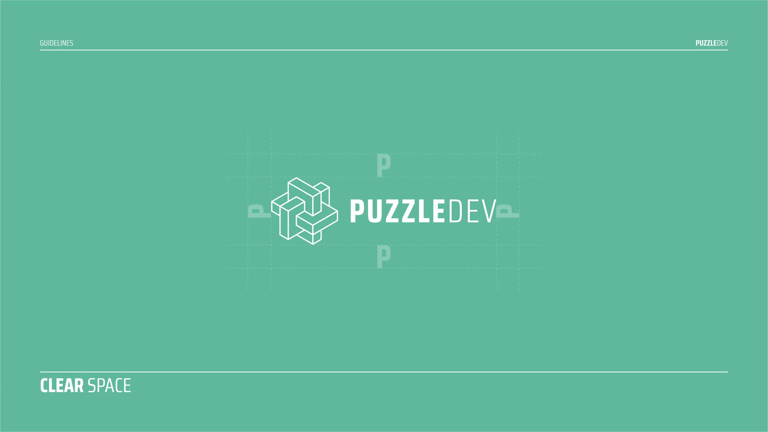 Green background with the PuzzleDev logo and name in the center, and the word 'CLEAR SPACE' at the bottom left.