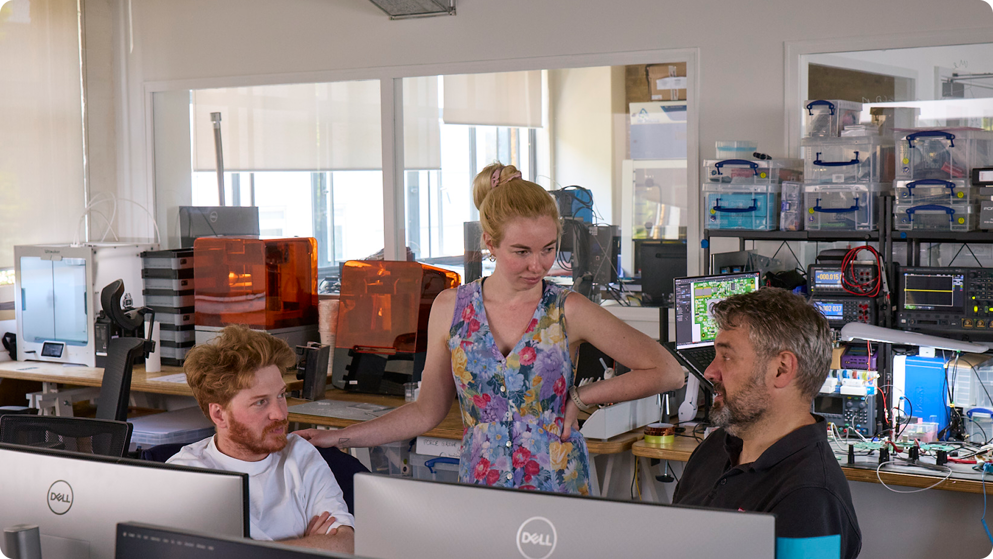 Tom Glover, Madee Higson and John Rippeth working together