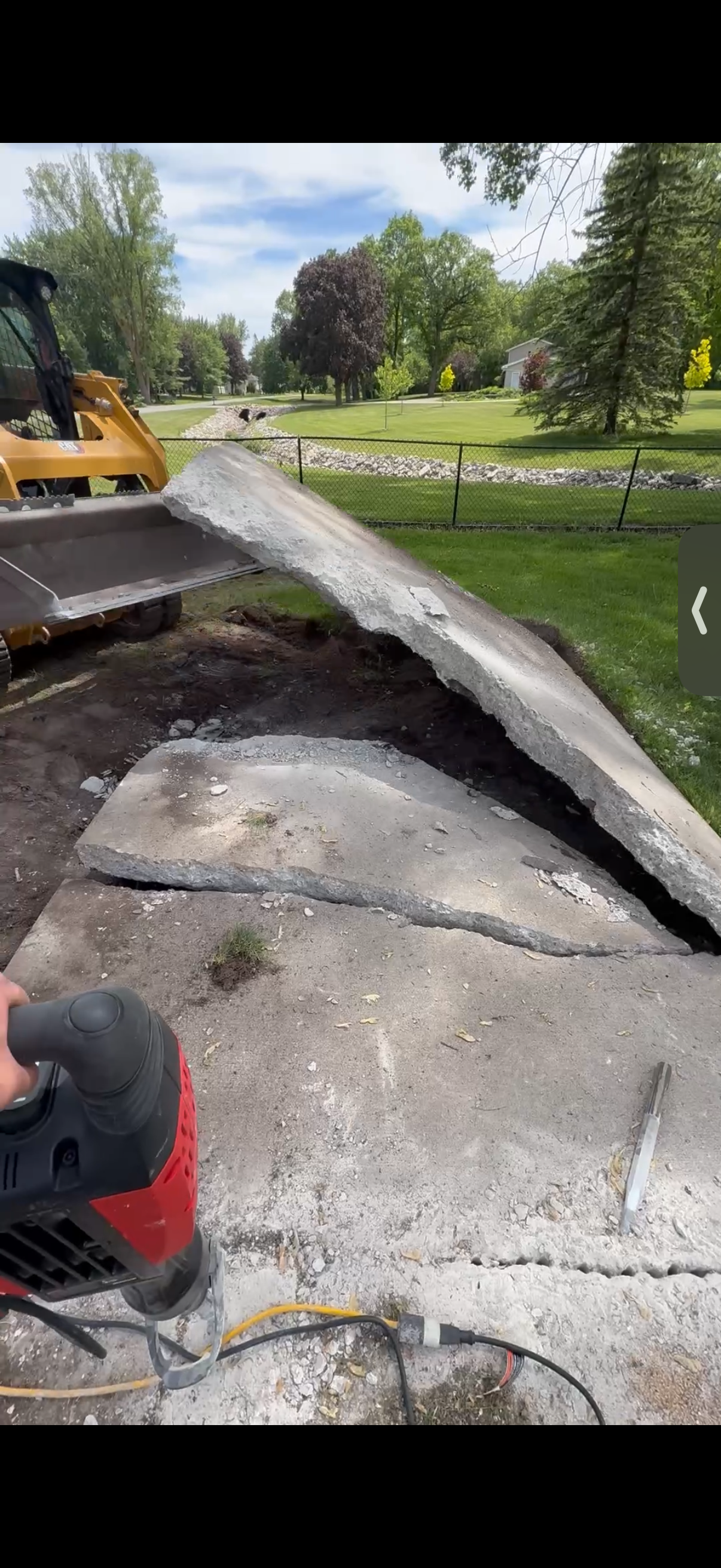 Demolishing a concrete pad, hauling off and disposing. Oshkosh, Wisconsin