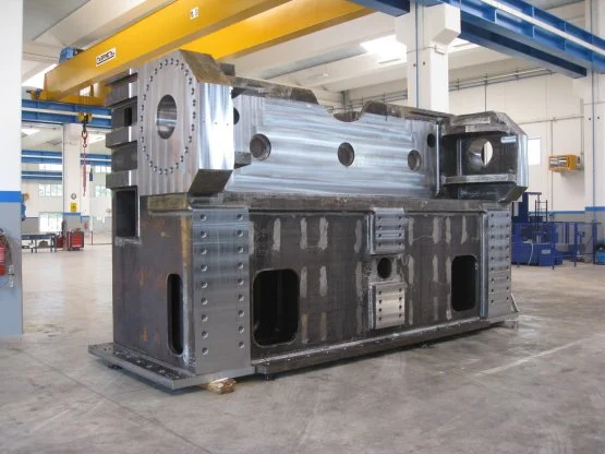 Machined plate bending machine frame