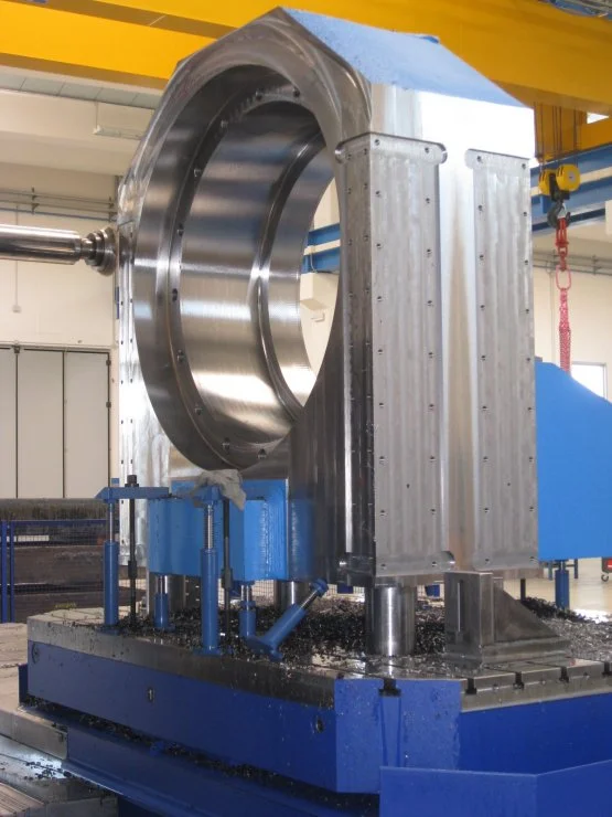 Machining of plate bending machine drop ends