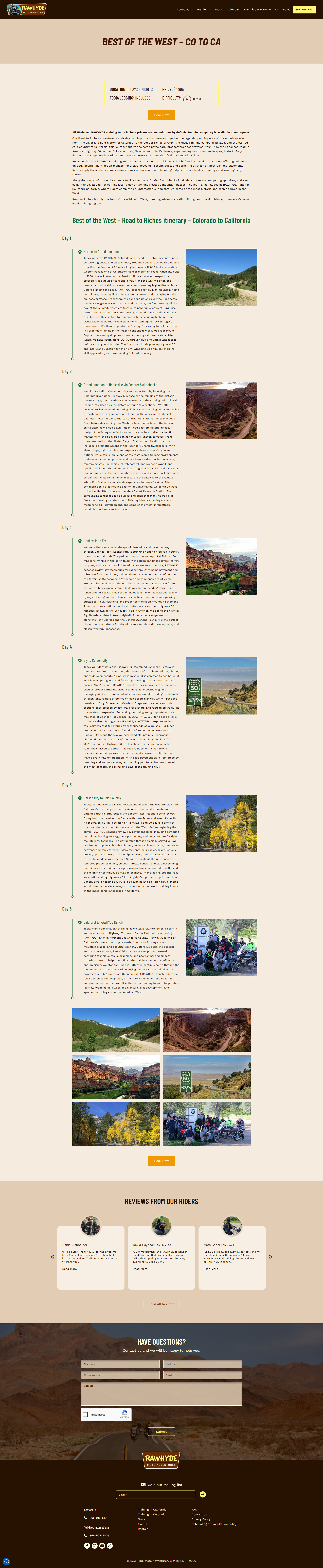 Tours - CO to CA