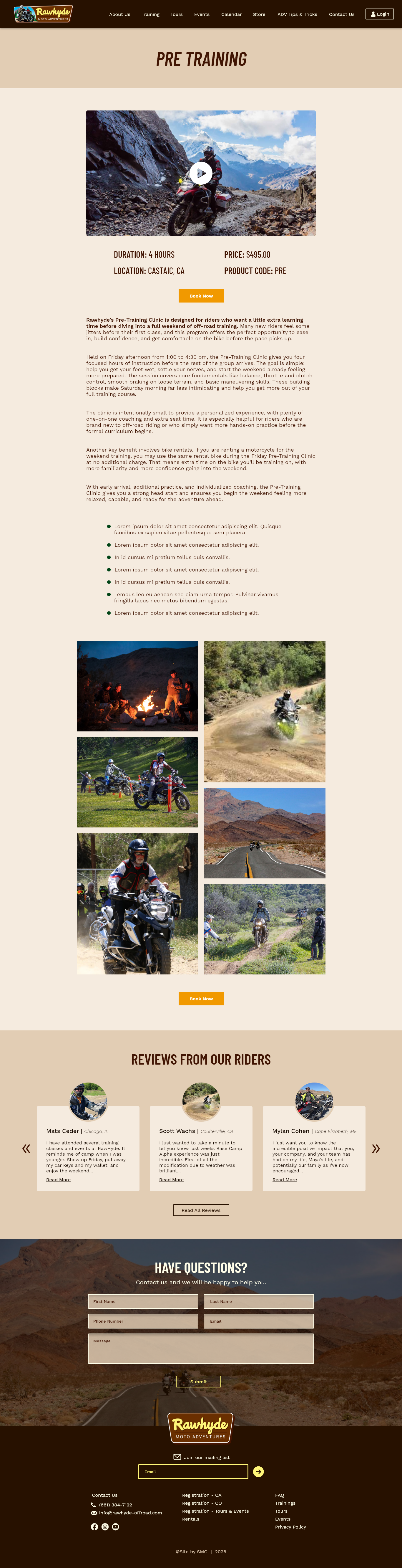Training Inner Page