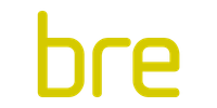 Yellow 3D text spelling 'bre'