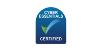 Cyber Essentials Certified badge with blue background and check mark.