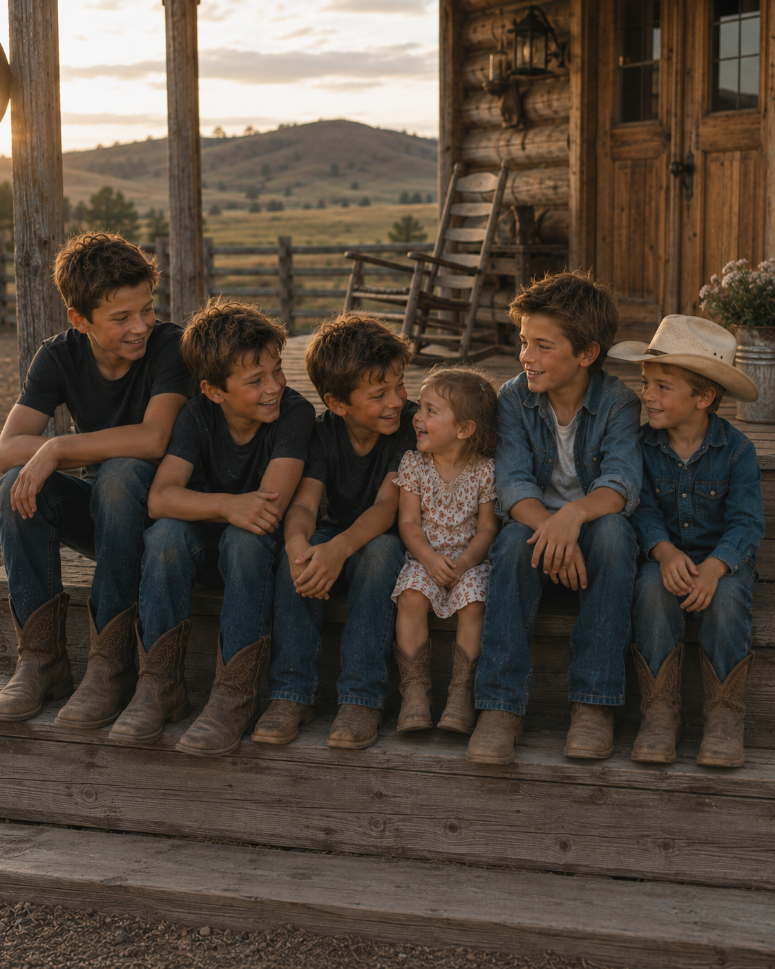 Cas, Dex, Jude, Grace, Ethan and Jace.