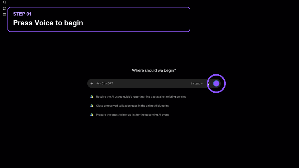 Start a ChatGPT voice interview