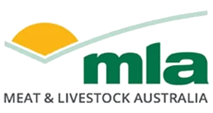 Logo of Meat & Livestock Australia with a sun and a green and white field