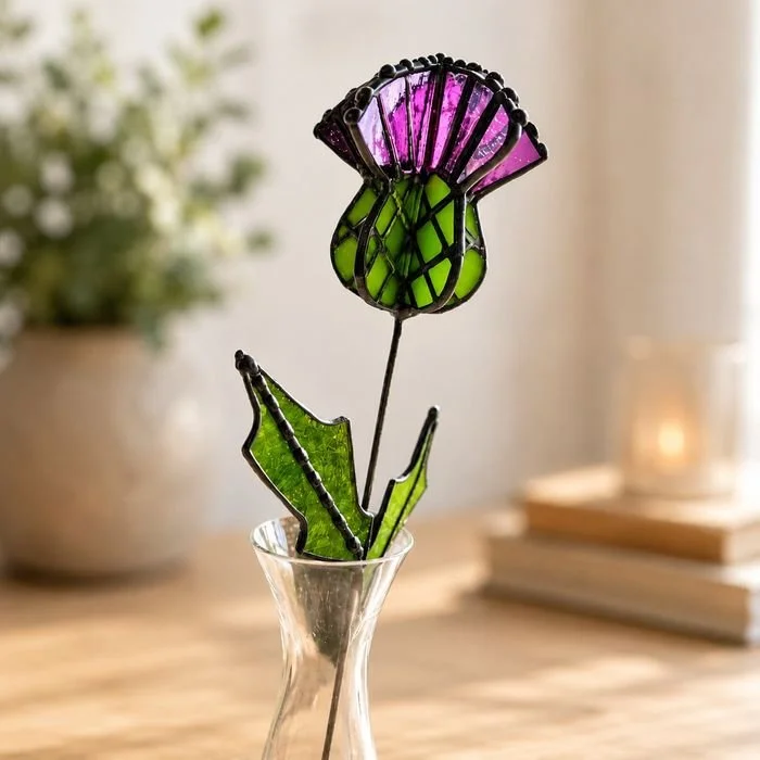 3D Stained glass thistle