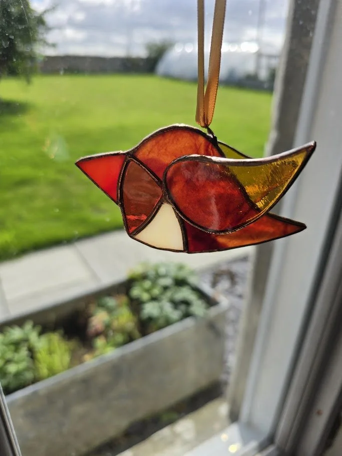 3D Stained Glass Robin Ornament
