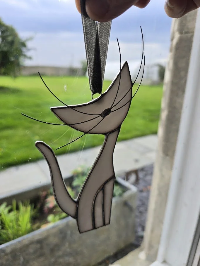 Stained Glass Cat Ornament